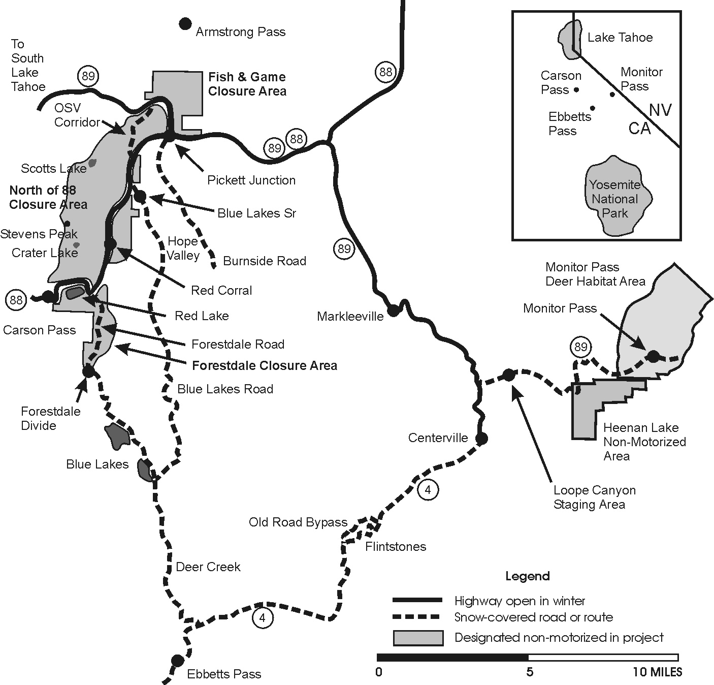 Alpine County Winter Recreation Project map